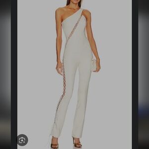 Elegant White Jumpsuit with Lace Detail